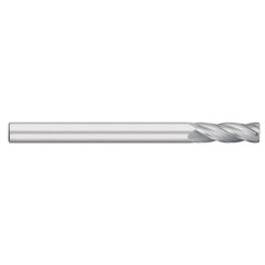 Corner Radius End Mill: 1" Dia, 4" LOC, 0.0200" Radius, 4 Flute, Solid Carbide