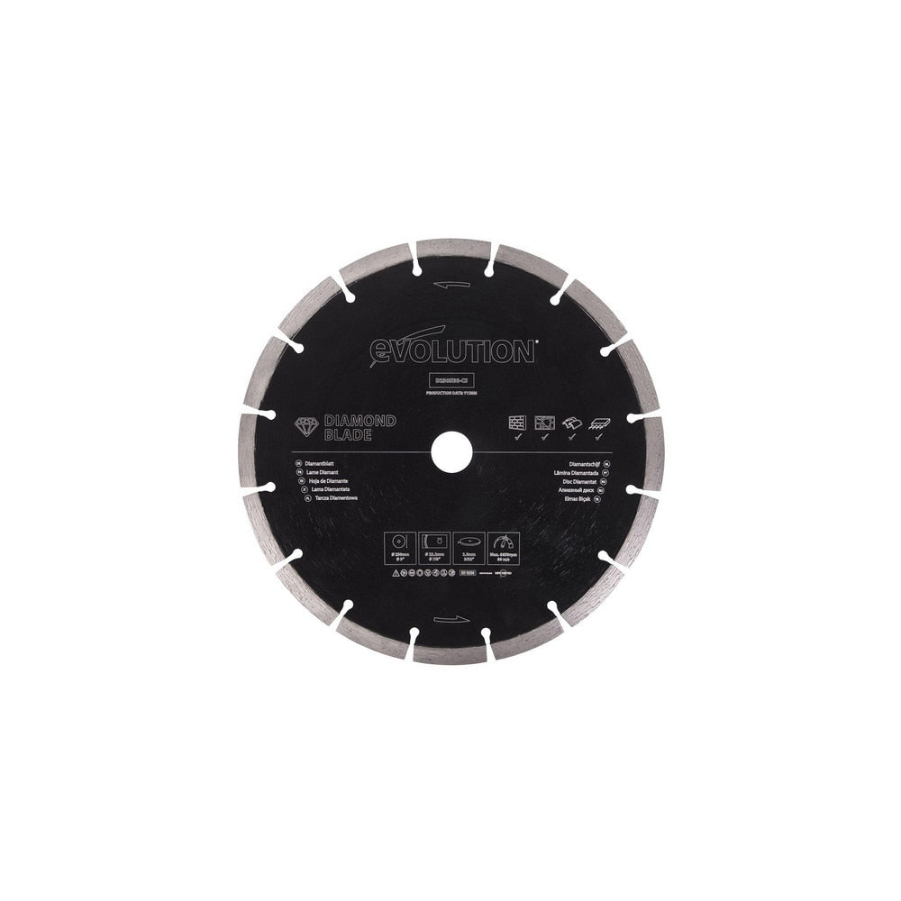 Wet & Dry-Cut Saw Blade: 9" Dia, 7/8" Arbor Hole, 16 Teeth