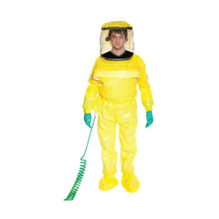 Encapsulated Suits:  2X-Large,  Yellow,  Multi-Layer Non-Woven Barrier Laminate Fabric,  N/AClosure,  Taped & Welt,  Yes