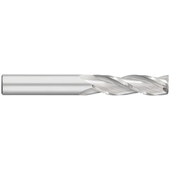 Corner Radius End Mill: 1/8" Dia, 3/4" LOC, 0.0050" Radius, 3 Flute, Solid Carbide