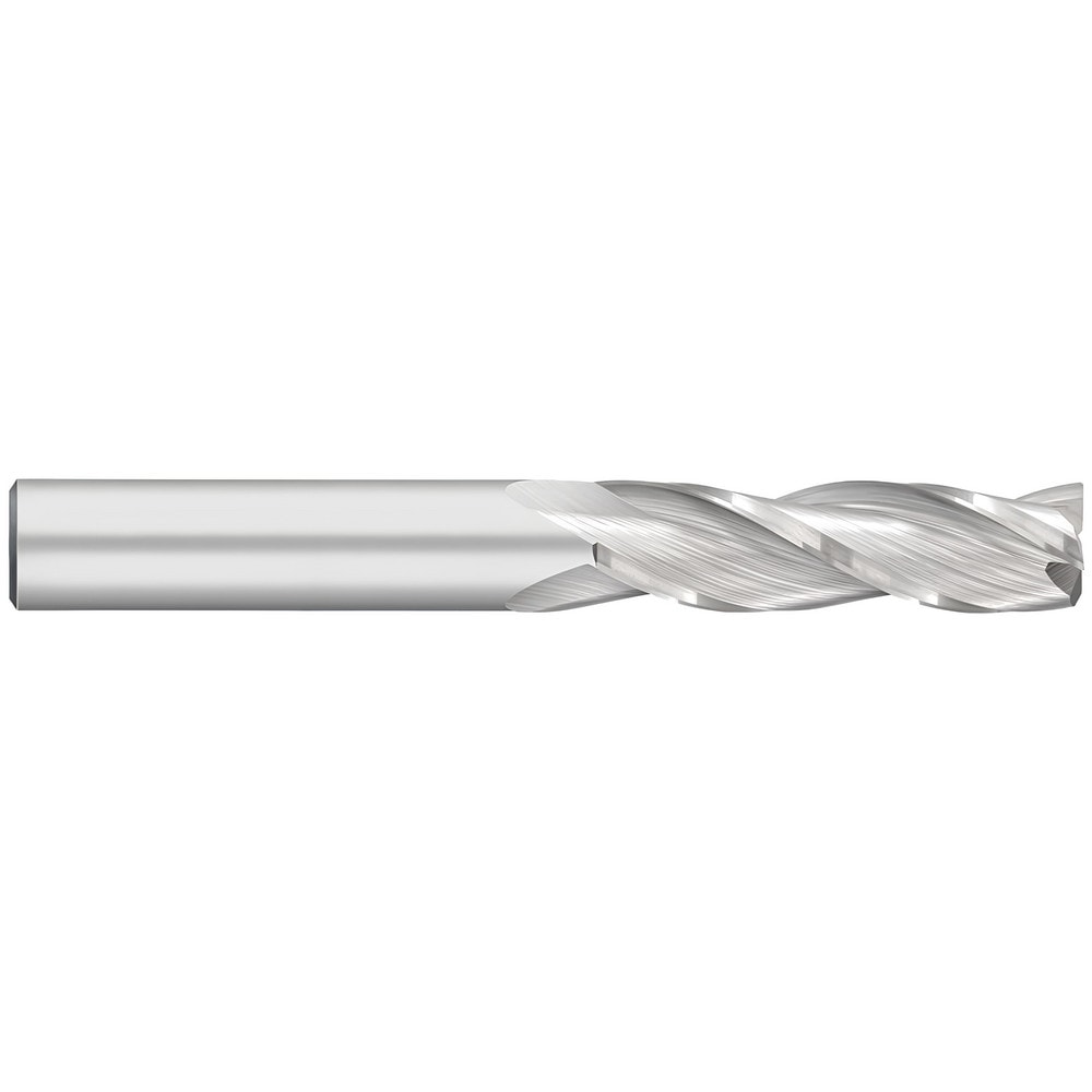 Corner Radius End Mill: 1/4" Dia, 1-1/8" LOC, 0.0300" Radius, 3 Flute, Solid Carbide