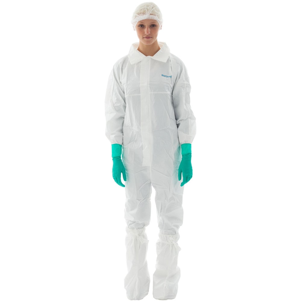 Disposable Coveralls: Size 4X-Large, CleanTough, Storm Flap Closure