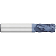 Corner Radius End Mill: 3/8" Dia, 1-1/2" LOC, 0.0150" Radius, 4 Flute, Solid Carbide