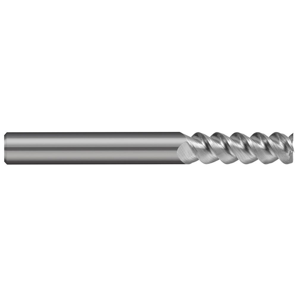 Square End Mill: 1/8" Dia, 3/8" LOC, 3 Flute, Solid Carbide