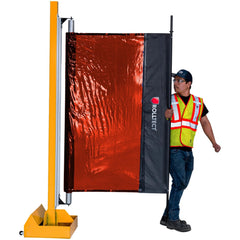 Welding Curtain & Screen Kits; Type: Welding Screen; Kit Type: Retractable Screen; Curtain/Screen Material: Vinyl; Frame Material: Aluminum; Material: PVC; Color: Semi-Transparent Orange; Includes: Weld Screen, Roller, Mounting Brackets, J-hooks