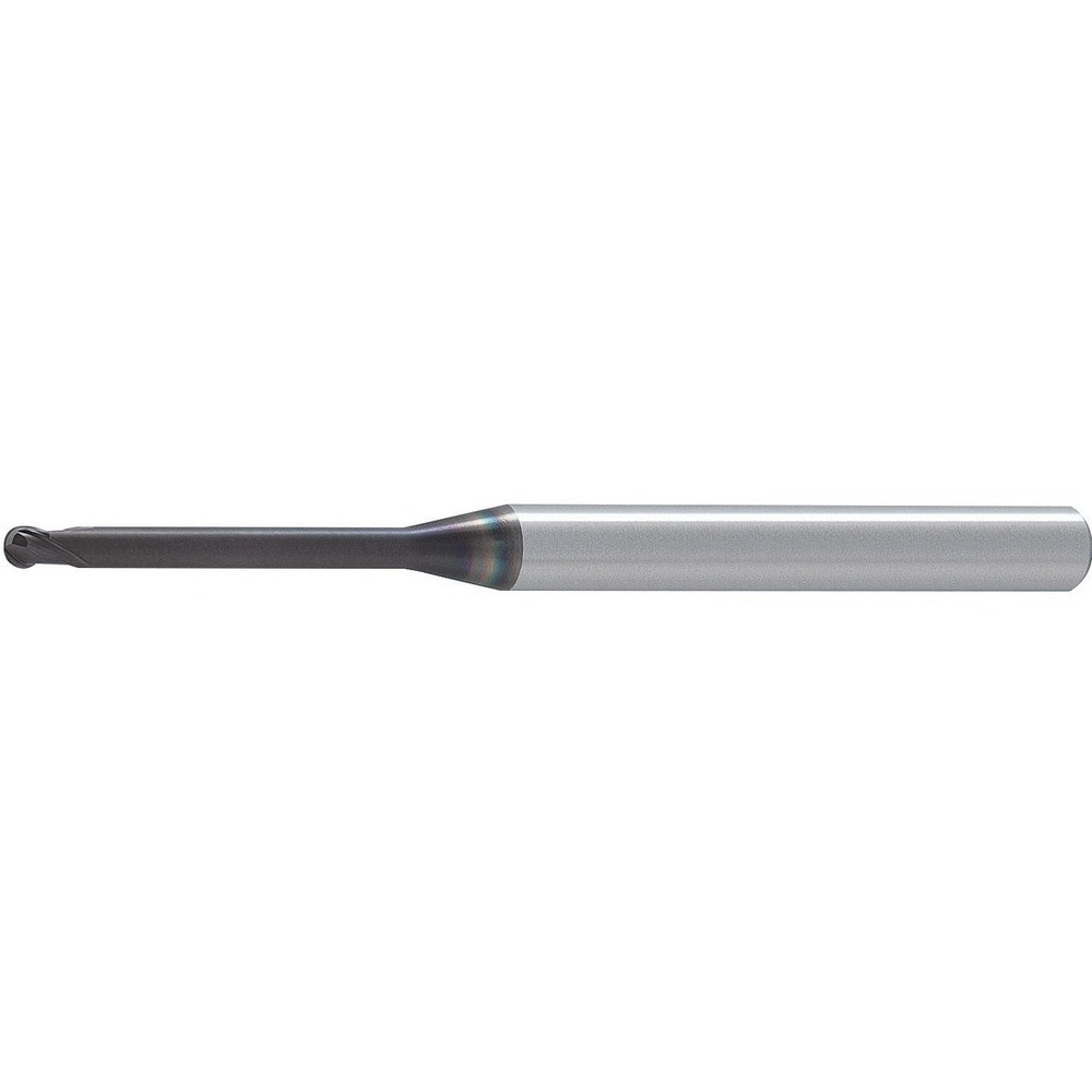 Ball End Mill: 0.60 mm Dia, 0.45 mm LOC, 2 Flute, Solid Carbide