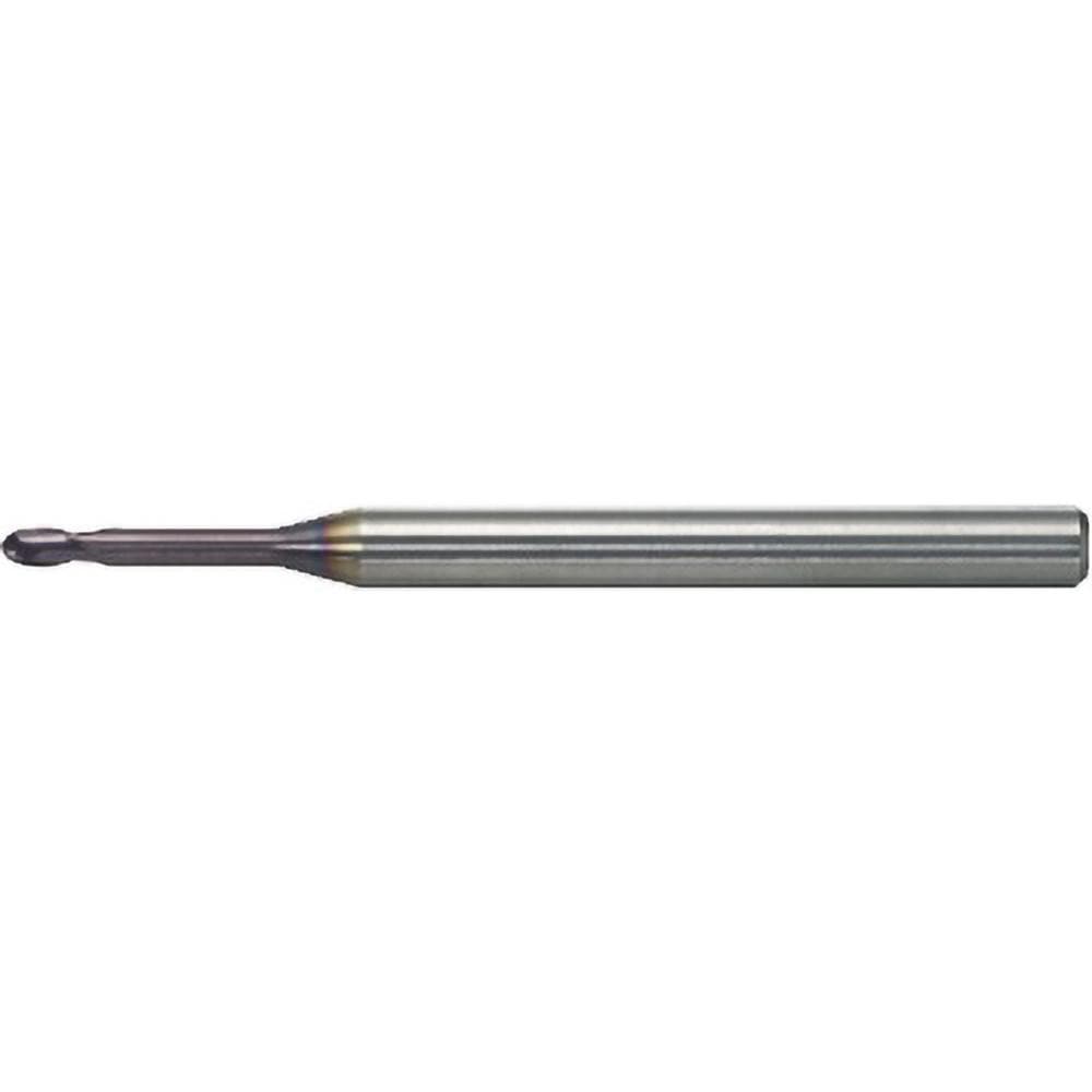 Ball End Mill: 3/16" Dia, 3/16" LOC, 2 Flute, Solid Carbide