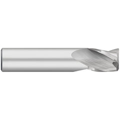 Corner Radius End Mill: 3/8" Dia, 5/8" LOC, 0.0100" Radius, 3 Flute, Solid Carbide