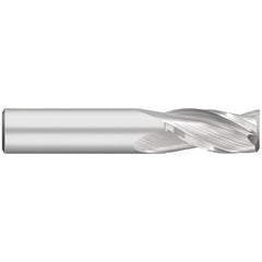 Corner Radius End Mill: 3/8" Dia, 1" LOC, 0.0600" Radius, 3 Flute, Solid Carbide