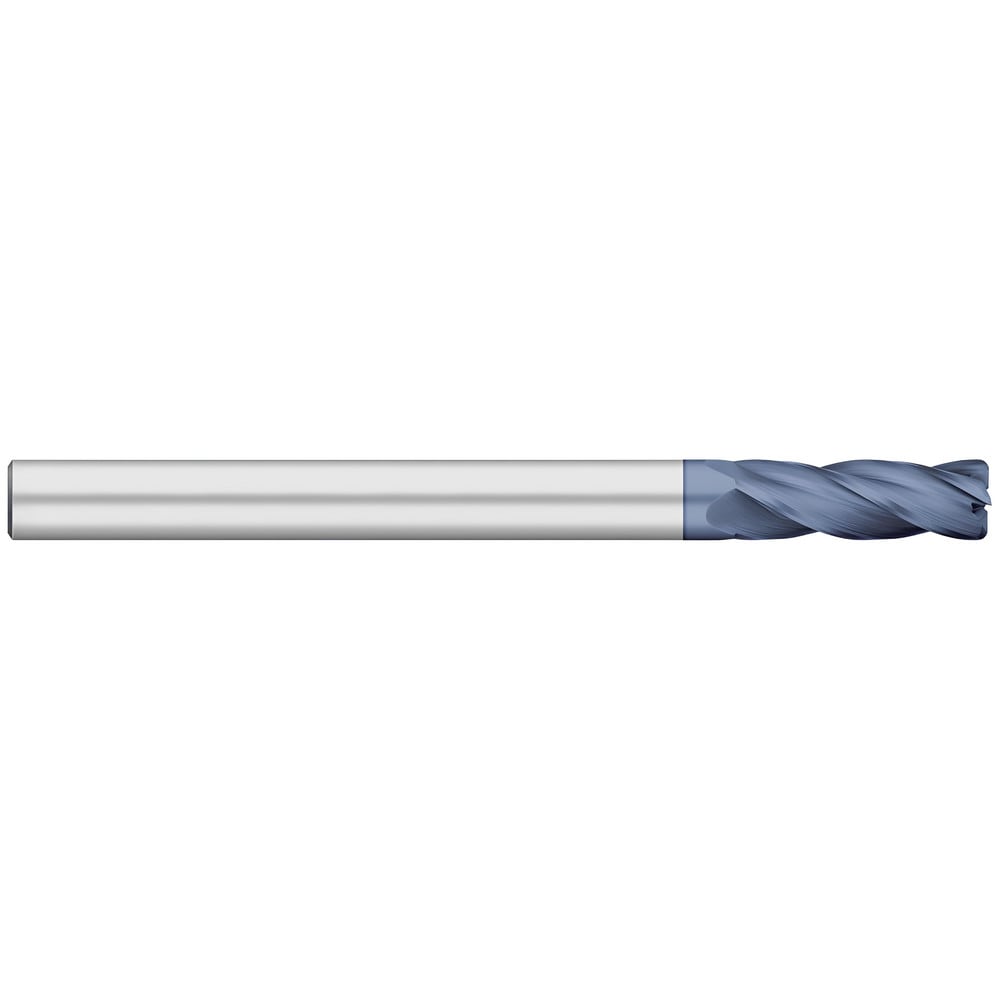 Corner Radius End Mill: 1/8" Dia, 1" LOC, 0.0050" Radius, 4 Flute, Solid Carbide