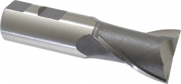 Square End Mill: 1-1/4" Dia, 1-5/8" LOC, 2 Flute, High Speed Steel