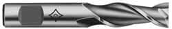 Square End Mill: 5/16" Dia, 3/4" LOC, 2 Flute, High Speed Steel