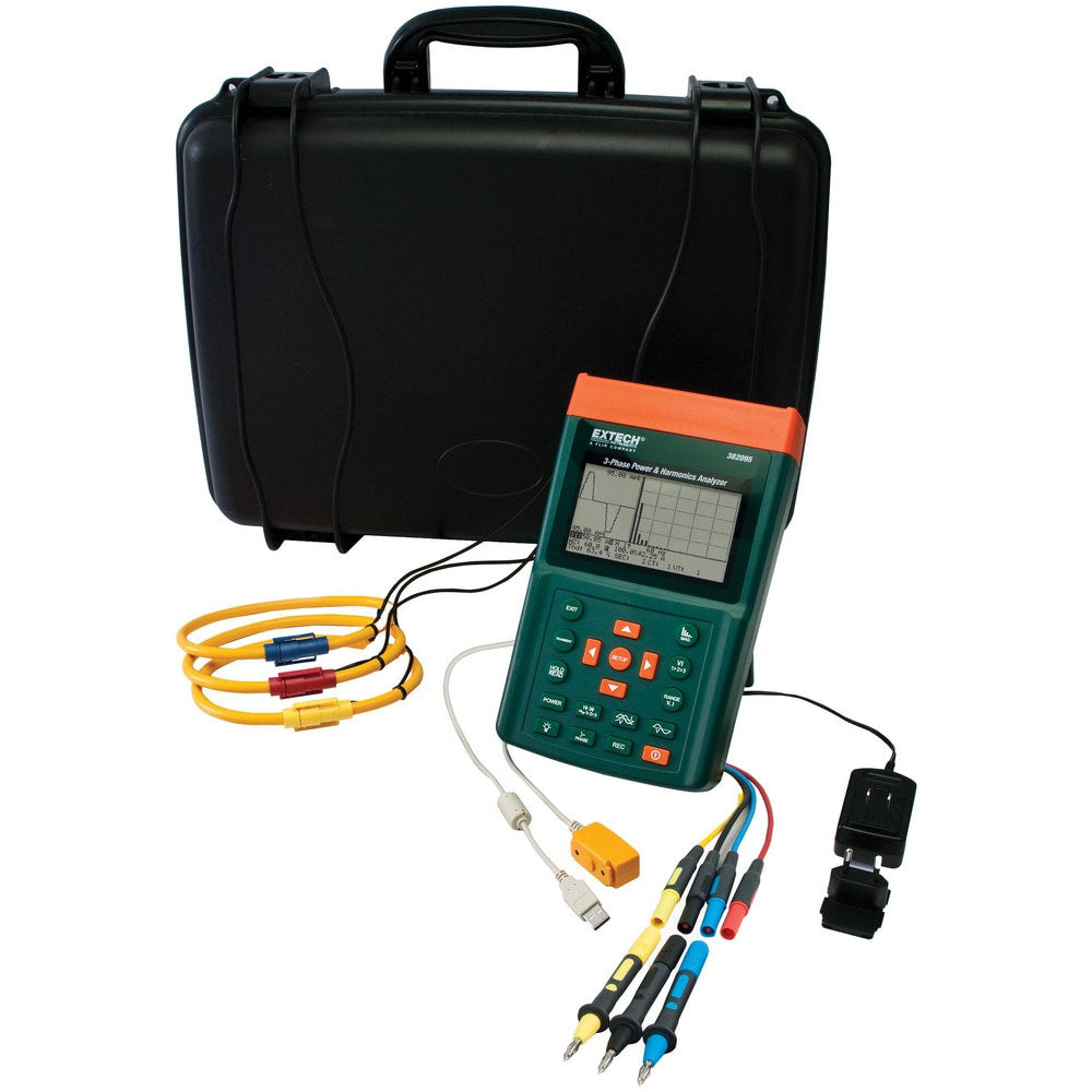 Power Meters; Meter Type: Power Quality & Harmonics Analyzer; Application: Power Quality Meter capable of up to 52,428 single phase readings or 17,476 3-phase readings; Maximum Current Capability (A): 1200.00; Power Factor: 1; Peak Capture: Yes