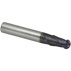 Ball End Mill: 2.00 mm Dia, 2.00 mm LOC, 2 Flute, Solid Carbide