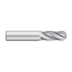 Roughing End Mill: 3/8" Dia, 4 Flute, Fine Pitch, Single End, Solid Carbide