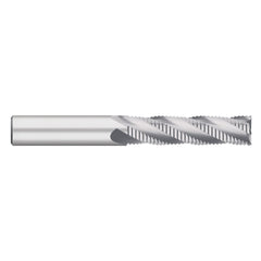 Roughing End Mill: 5/8" Dia, 4 Flute, Single End, Solid Carbide