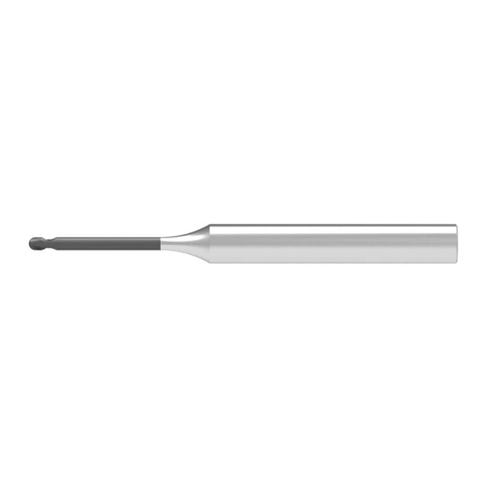 Ball End Mill: 1.00 mm Dia, 1.50 mm LOC, 2 Flute, Solid Carbide