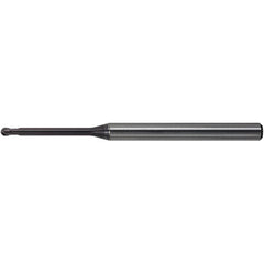 Ball End Mill: 1.50 mm Dia, 1.20 mm LOC, 2 Flute, Solid Carbide