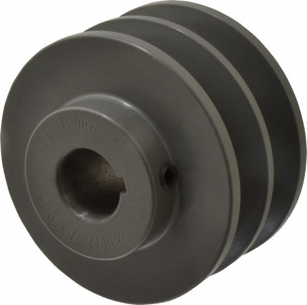 7/8" Bore Diam, 3.35" OD, Finished Bore Two Groove Sheave