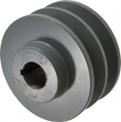 7/8" Bore Diam, 3.55" OD, Finished Bore Two Groove Sheave