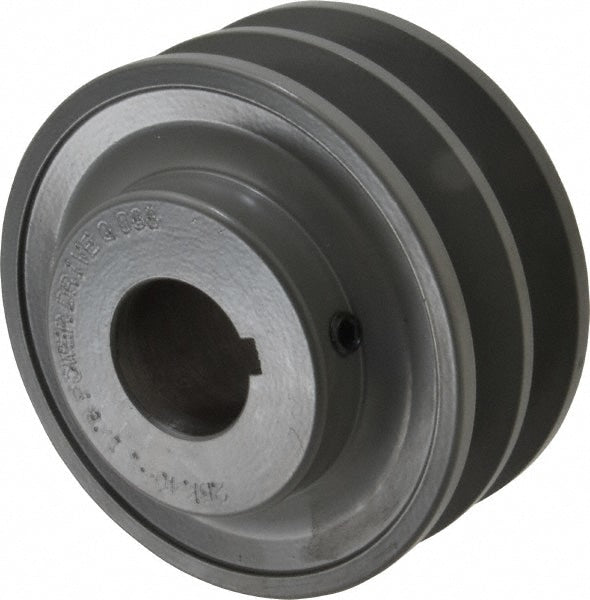 1-1/8" Bore Diam, 3.95" OD, Finished Bore Two Groove Sheave