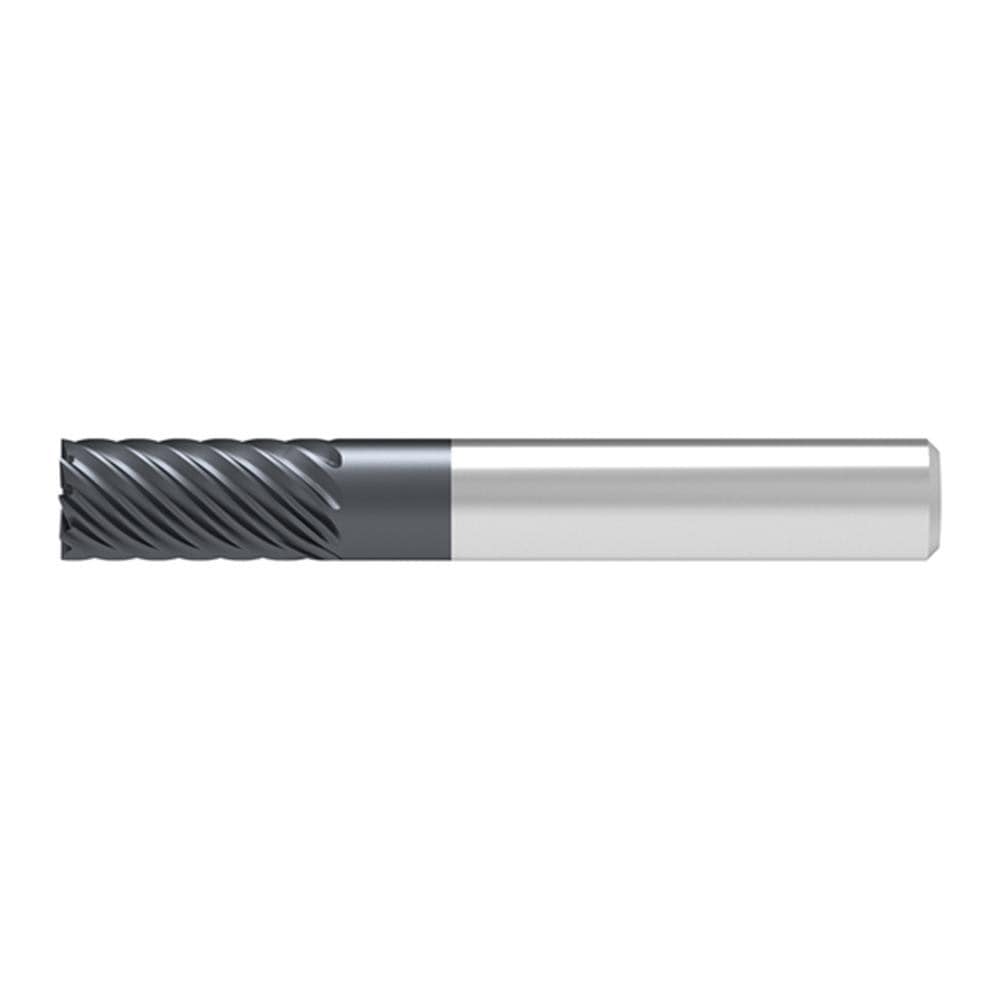 Corner Chamfer End Mill: 10.00 mm Dia, 30.00 mm LOC, 9 Flute, 0.08 mm Chamfer Width, Solid Carbide