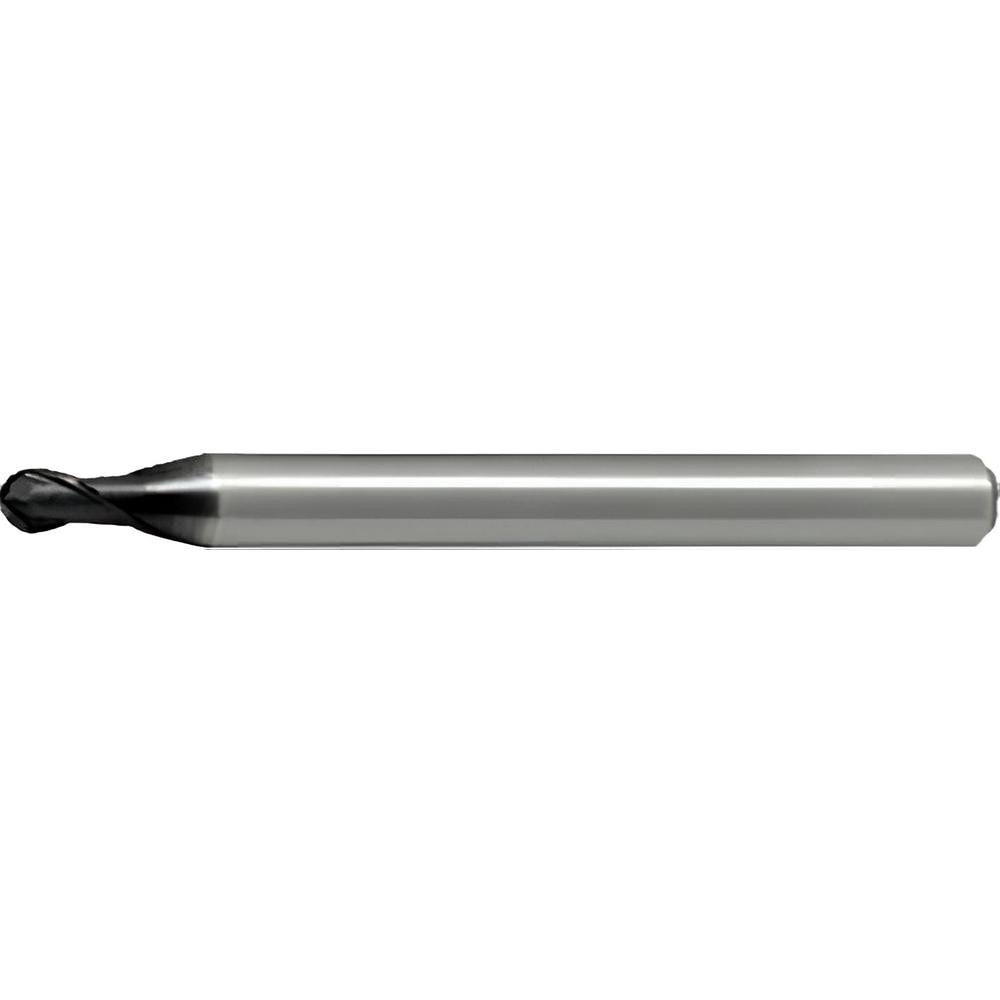 Ball End Mill: 3.00 mm Dia, 3.00 mm LOC, 2 Flute, Solid Carbide