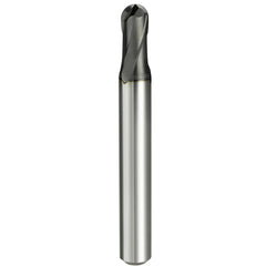 Ball End Mill: 8.00 mm Dia, 8.00 mm LOC, 2 Flute, Solid Carbide