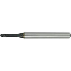 Ball End Mill: 4.00 mm Dia, 3.00 mm LOC, 2 Flute, Solid Carbide