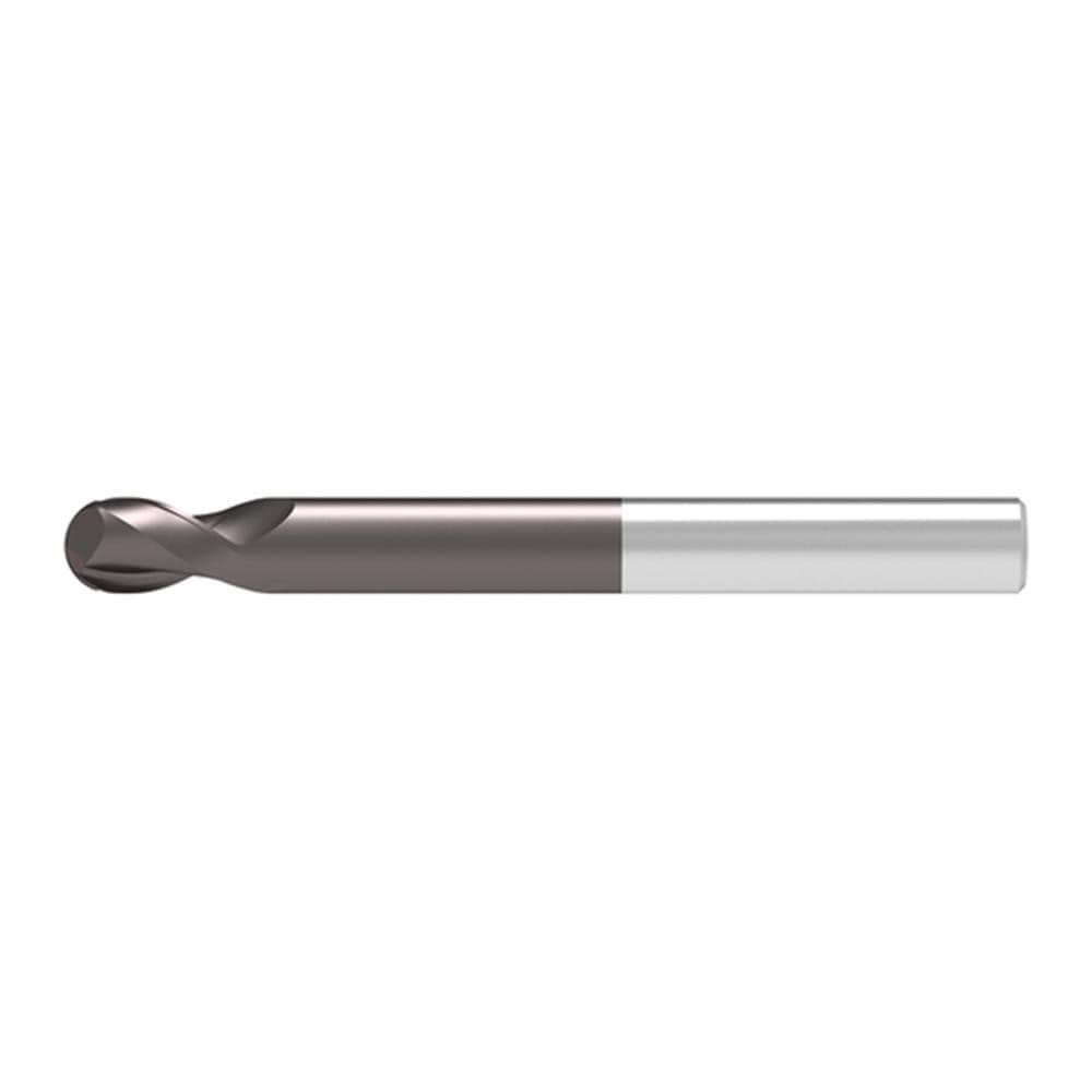 Ball End Mill: 1.50 mm Dia, 1.50 mm LOC, 2 Flute, Solid Carbide