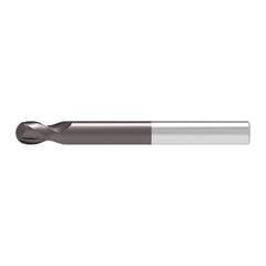 Ball End Mill: 5.00 mm Dia, 9.00 mm LOC, 2 Flute, Solid Carbide