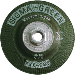 Depressed-Center Wheel: Type 27, 4-1/2" Dia, 1/8" Thick, 5/8-11 Hole, Aluminum Oxide & Zirconium