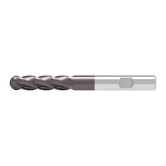 Ball End Mill: 8.00 mm Dia, 40.00 mm LOC, 4 Flute, Solid Carbide