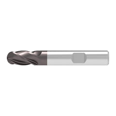 Ball End Mill: 6.00 mm Dia, 13.00 mm LOC, 4 Flute, Solid Carbide