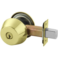 Deadbolts; Deadbolt Type: Deadbolt; Lock Type: Single Cylinder; Key Type: Keyed Different; Mount Type: Through Hole; Material: Steel; Minimum Door Thickness: 1.75 in; Maximum Door Thickness: 2.25; Finish: Bright Brass