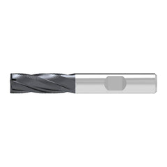 Corner Chamfer End Mill: 10.00 mm Dia, 22.00 mm LOC, 4 Flute, 0.60 mm Chamfer Width, Solid Carbide