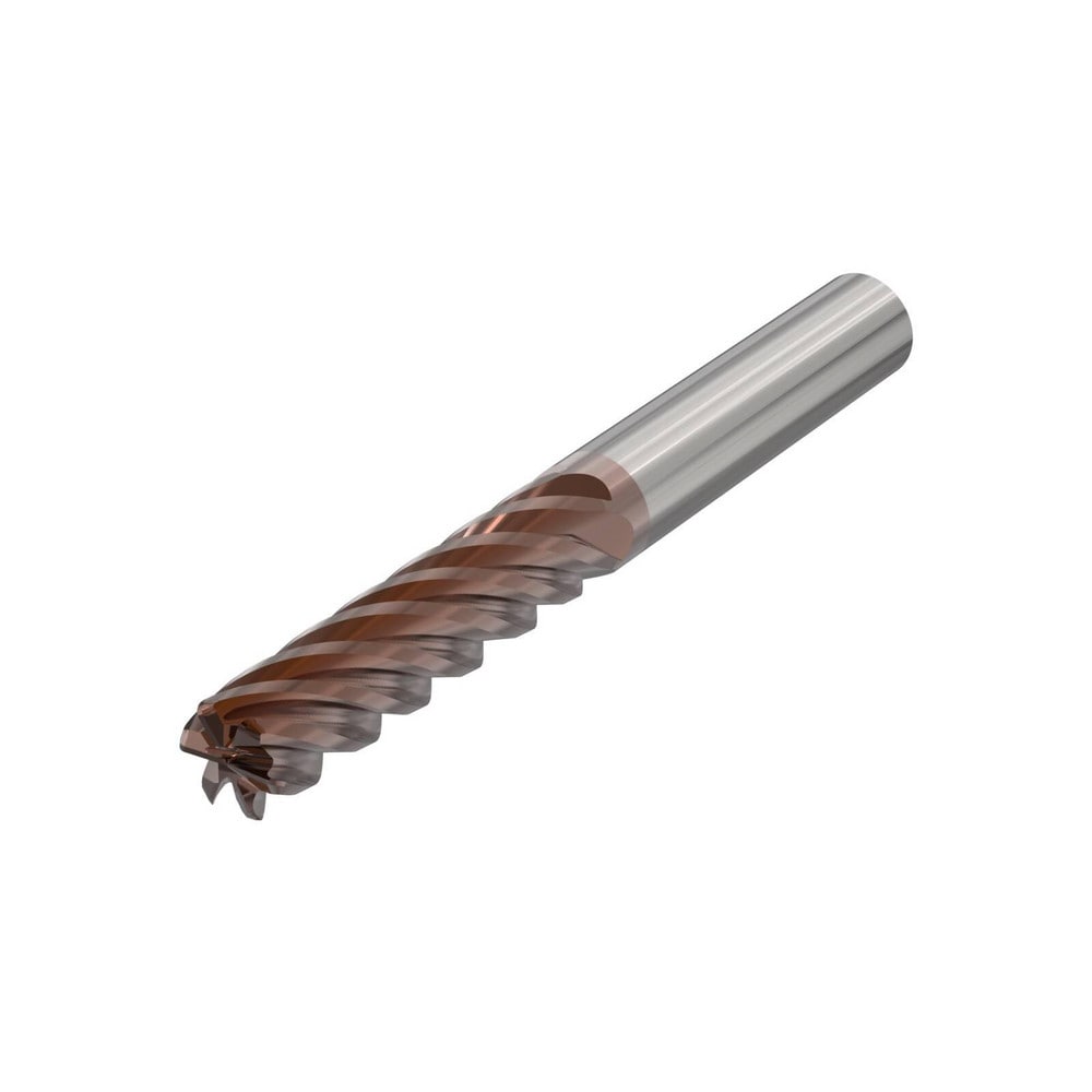 Corner Radius End Mill: 16.00 mm Dia, 65.00 mm LOC, 0.05 mm Radius, 6 Flute, Solid Carbide