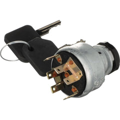 Automotive Switches; Switch Type: Ignition Switch-12v; Number Of Connections: 5; Contact Form: .25 Blade; Sequence: ACC-Off-On/ACC-Start; Amperage: 30; Voltage: 12; Color: Gray; Actuator Type: Key Manual