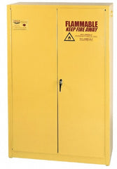 Flammable & Hazardous Storage Cabinets:  60.000 gal Drum, 2.000 Door,  2 Shelf,  Self Closing