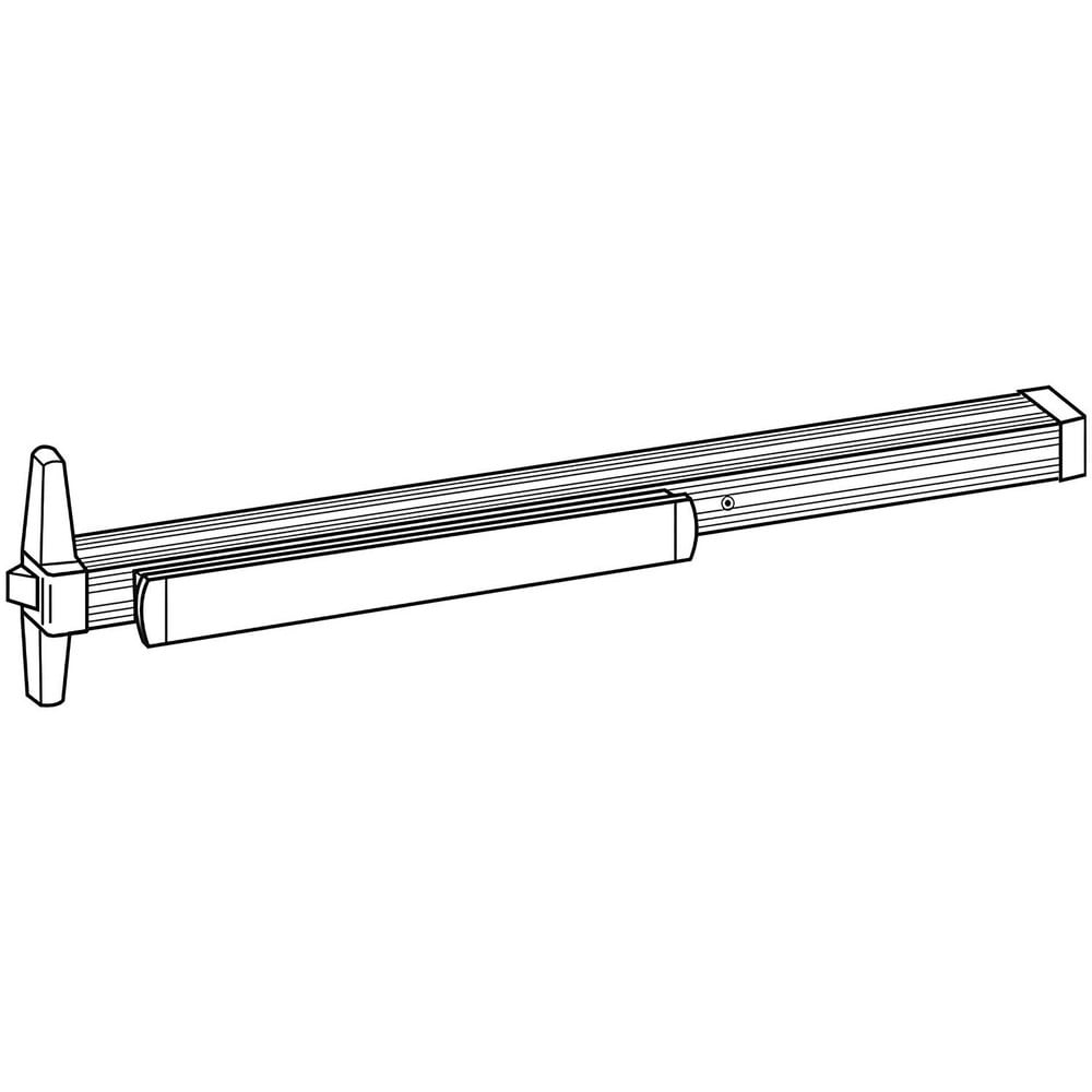 Push Bars; Material: Metal; Locking Type: Exit Device Only; Maximum Door Width: 3 ft; Finish/Coating: Black Anodized Aluminum; Minimum Door Width: 2.33 ft