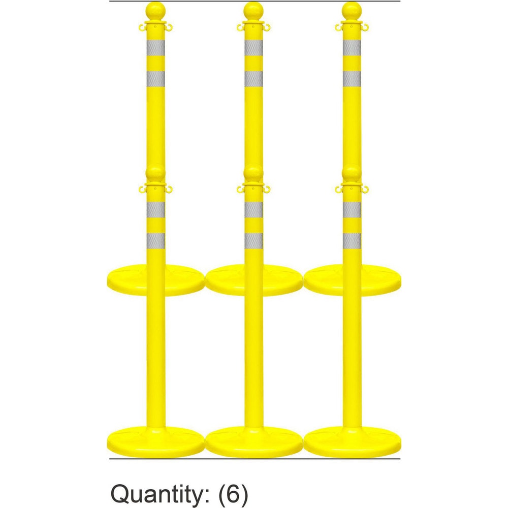 Pedestrian Barrier Kits; Chain Material: Polyethylene; Post Material: HDPE; Surface Pattern: Reflective; Chain Color: Black; Post Color: Black; Chain Trade Size: 8; Inside Link Length: 1.32 in; Inside Link Width: 0.47