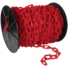 Barrier Rope & Chain; Type: Safety Chain; Snap End Material: Polyethylene, Plastic; Hook Fitting Material: Plastic; Color: Red; Link Type: Straight Link; Rope/ Chain Material: Polyethylene, Plastic