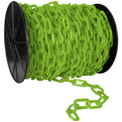 Barrier Rope & Chain; Type: Safety Chain; Snap End Material: Polyethylene, Plastic; Hook Fitting Material: Plastic; Color: Safety Green; Link Type: Straight Link; Rope/ Chain Material: Polyethylene, Plastic