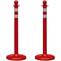 Barrier Posts; Post Type: Standard Post; Post Material: Polyethylene, Plastic; Base Material: Plastic; Surface Style: Striped