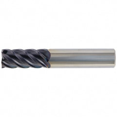 Square End Mill: 1" Dia, 3-1/4" LOC, 5 Flute, Solid Carbide