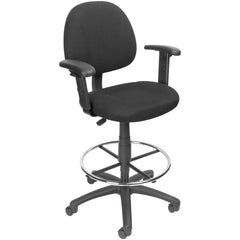 Adjustable Drafting Chair with Adjustable Arms and Removable Foot Rest: 25-1/2 to 30-1/2" Seat Height, 17 x 18-1/2" Seat