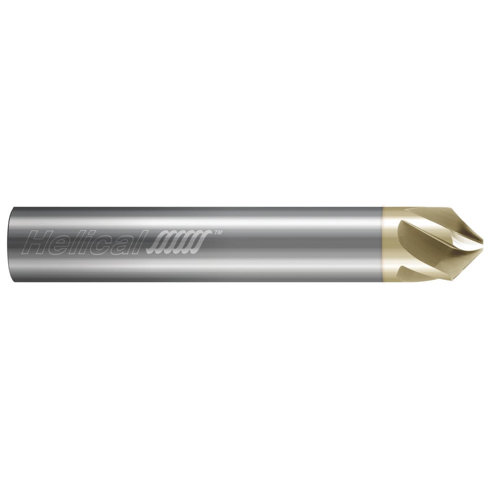 Chamfer Mill: 3/16" Dia, 3/16" Shank Dia, 100.00 deg, 5 Flute, Solid Carbide, Single End