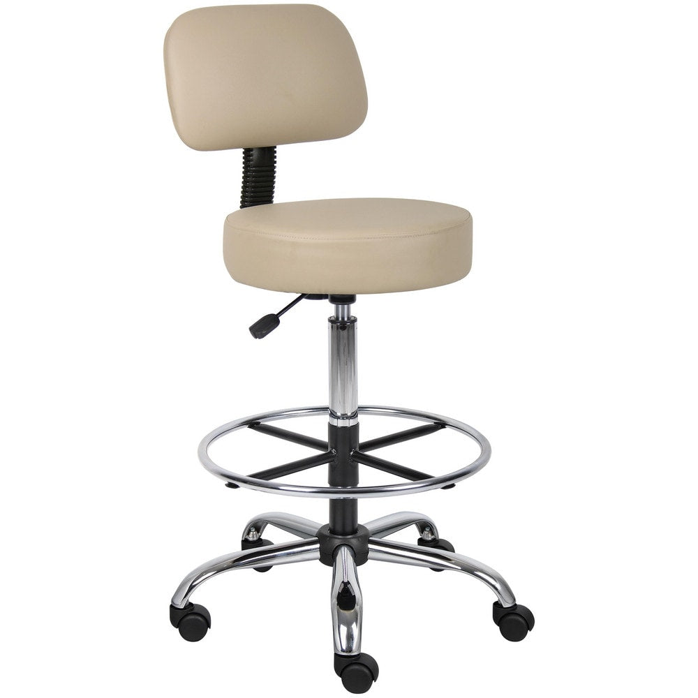 Adjustable Drafting Stool with Back and Removable Foot Rest: 28 to 34" Seat Height, 16 x 16" Seat