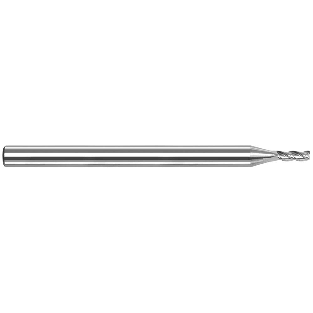 Corner Radius End Mill: 1/4" Dia, 3/8" LOC, 0.0050" Radius, 3 Flute, Solid Carbide