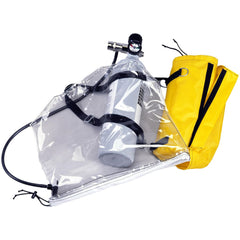 Emergency Escape Breathing Apparatus (EEBA); Duration: 10; Headgear Type: Hood; Pressure: 3000 psi; Maximum Flow Rate: 40.0 l/min; Cylinder Material: Aluminum; Headgear Material: Polyurethane; Case Color: Yellow; Includes: Cylinder, Carrying Strap, Bag, R